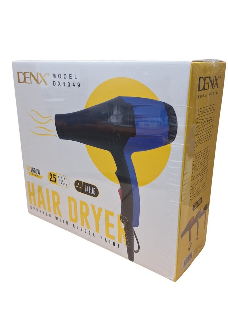 High-Quality Blue Hair Dryer and Straightener Combo Model/DX1349 by DENX Brand, Offering Efficient Hair Styling Solutions with Advanced Technology and Sleek Design"