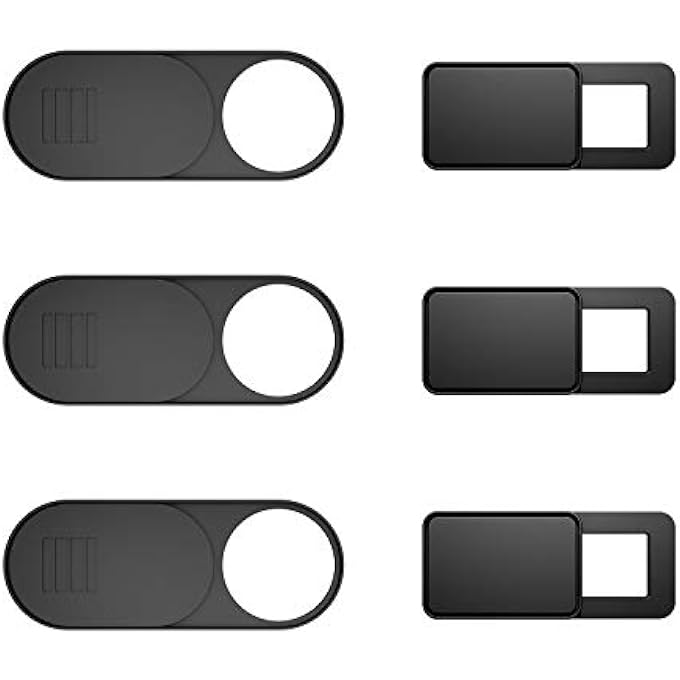 rayihni WEBCAM COVER 6-PACK, WEB CAMERA COVER SLIDE ULTRA-THIN FOR LAPTOP, IMAC, MACBOOK PRO, MAC, COMPUTER, SMART PHONE, TABLETS SLIDER CAMERA BLOCKER PROTECT YOUR PRIVACY & SECURITY (BLACK) - Image 1