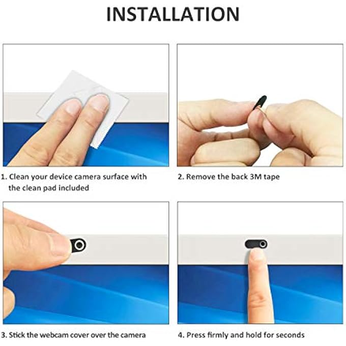 rayihni WEBCAM COVER 6-PACK, WEB CAMERA COVER SLIDE ULTRA-THIN FOR LAPTOP, IMAC, MACBOOK PRO, MAC, COMPUTER, SMART PHONE, TABLETS SLIDER CAMERA BLOCKER PROTECT YOUR PRIVACY & SECURITY (BLACK) - Image 3