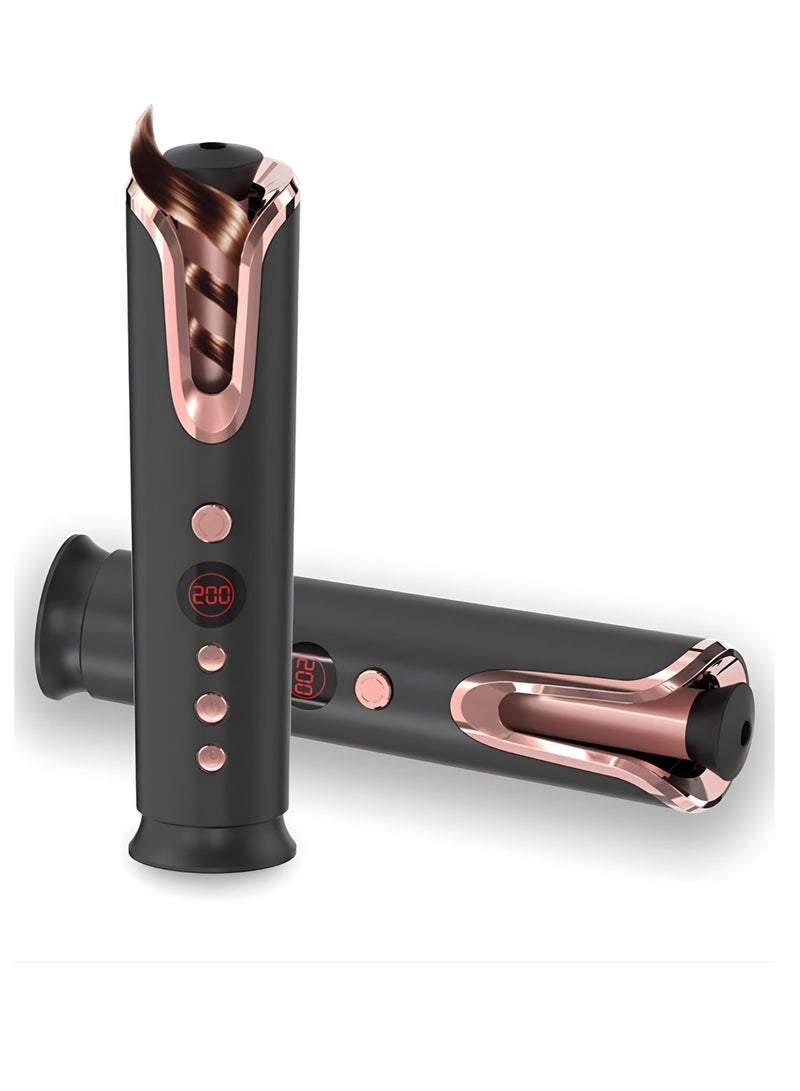 SOLARAE Wireless Automatic Hair Curler 390°F Ceramic Curling Iron with LCD Display, Rechargeable Cordless Hair Curler, Adjustable Temperature & Timer, Portable Auto Curling Wand for All Hair Types - Image 3