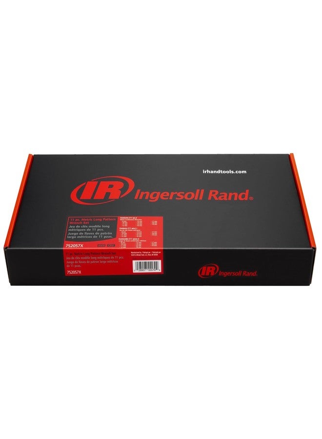 Ingersoll Rand Hand Tools Ingersoll Rand 11 Piece Long Pattern Metric Combination Wrench Set, 8-19mm, Premium Chrome Vanadium Steel, 5° Offset Box End, Extra-Long Handles, with Molded Storage Tray - 752057X - Image 5