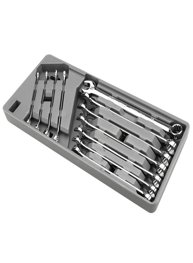 Ingersoll Rand Hand Tools Ingersoll Rand 11 Piece Long Pattern Metric Combination Wrench Set, 8-19mm, Premium Chrome Vanadium Steel, 5° Offset Box End, Extra-Long Handles, with Molded Storage Tray - 752057X - Image 1