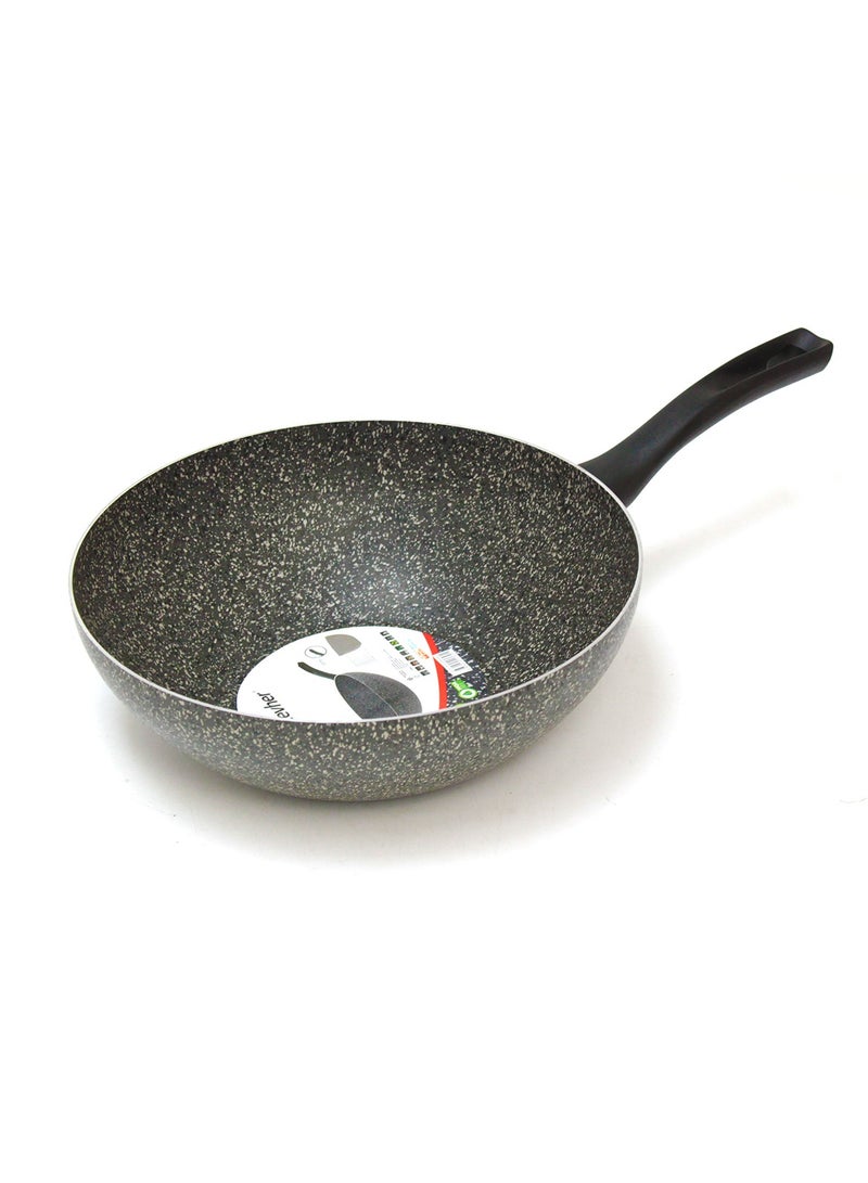 Hascevher Lavilla Prime Granite Wok Pan 28cm, Non-Stick Wok with Ergonomic Grip Handle, Deep Frying & Stir-Fry Pan, Made in Turkey - Image 3