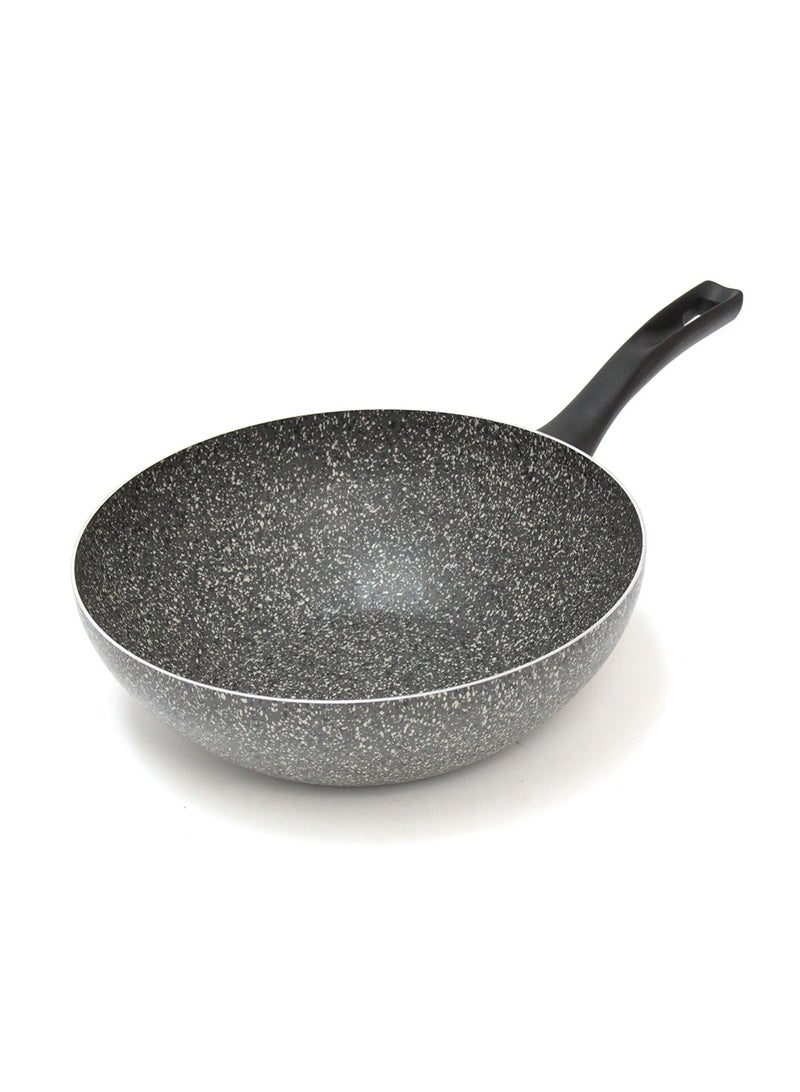 Hascevher Lavilla Prime Granite Wok Pan 28cm, Non-Stick Wok with Ergonomic Grip Handle, Deep Frying & Stir-Fry Pan, Made in Turkey - Image 1