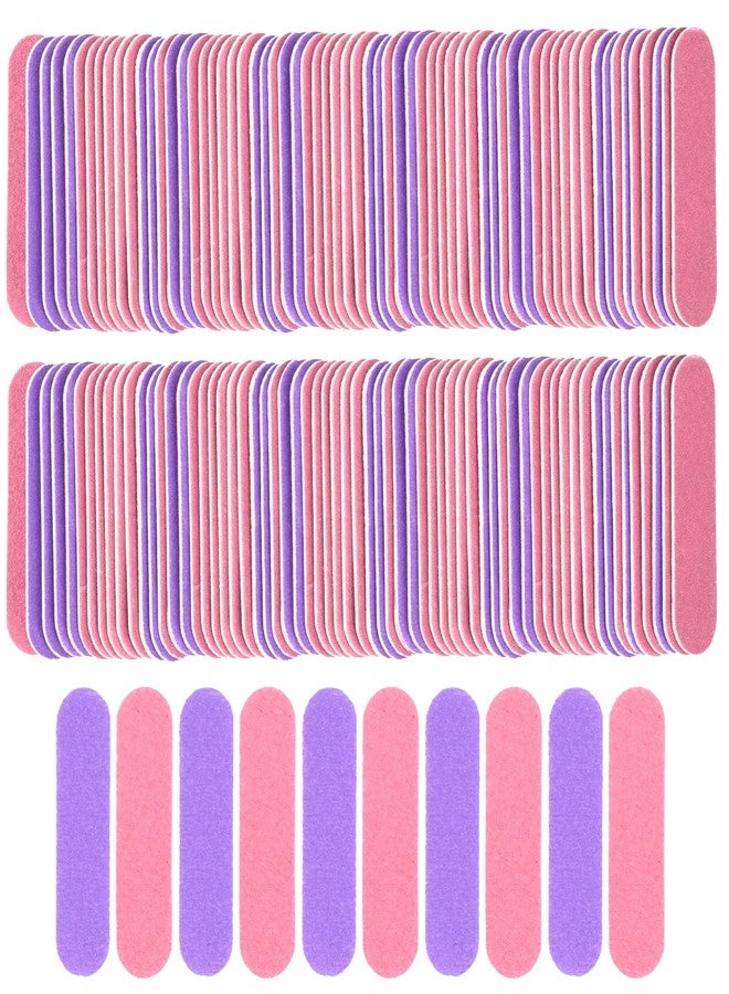 VIOCIWUO Mini Nail File Bulk 300Pcs (180/240 Grit), Disposable Nail Files Double Sided Emery Boards Home or Professional Manicure Tools(Purple and Pink) - Image 1