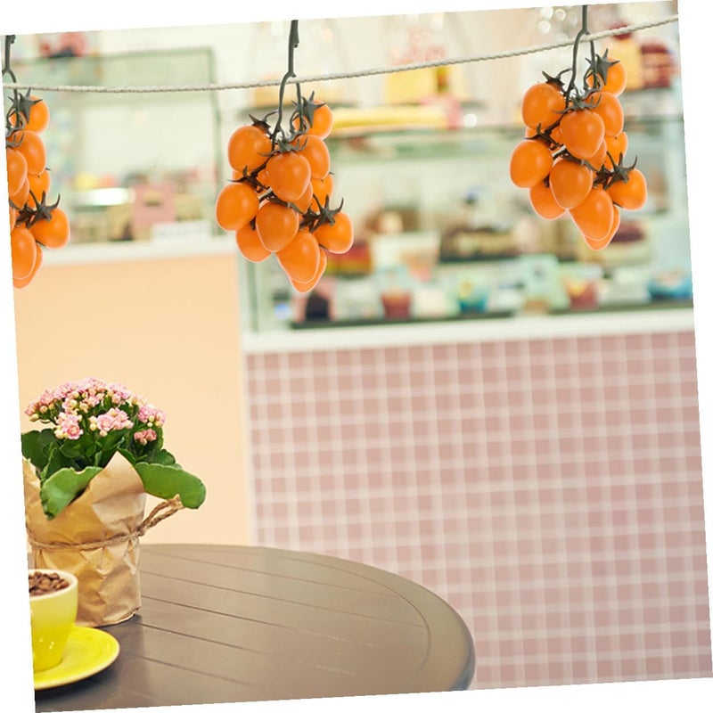 Artificial Cherry Tomatoes Simulation Vegetable Fruits 3pcs Lifelike Plastic Fake Tomato Bunch for Home Kitchen Decor Photography Props - Image 5