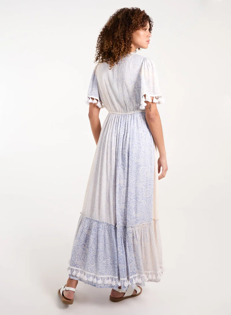 بلو فانيلا Wrap Front Tassel Maxi