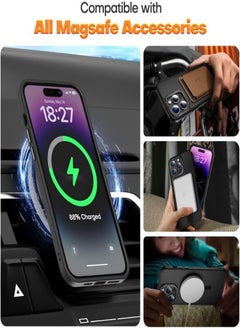 ESCASE Magnetic Case for iPhone 14 Pro Max, Compatible with MagSafe Shockproof Protection Cover, Translucent Matte Phone Case with Strong Magnet, Slim Case for Apple 14 Pro Max 6.7 Inch (2022)-Black  - Image 3