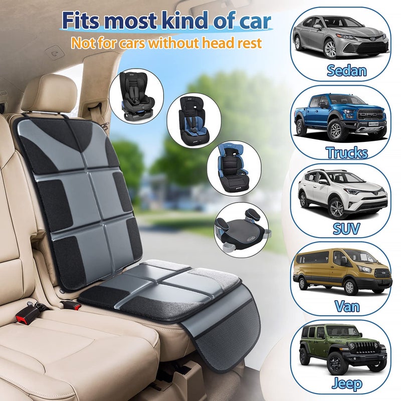 Gimars Car Seat Protectors, 2 Pack XL 5-Layer Thickest EPE Waterproof Protectors with 600D Fabric, Nonslip Backing, Storage Pockets for SUV, Sedan, Truck, Leather Seats (Gray) - Image 4
