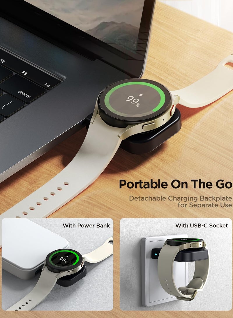 SYOSI Removable Charging Dock for Samsung Galaxy Watch, Magnetic Watch Charger with USB C Cable Fast Charging for Samsung Galaxy Watch 6/6 Classic/5 Pro/5/4/4 Classic/3, Active 2/1  - Image 2