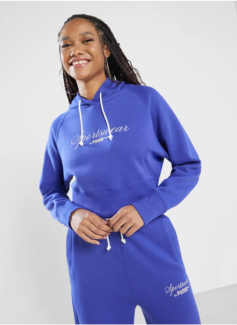 PUMA Classic Relaxed Cropped Hoodie