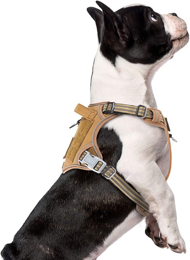 BUMBIN Dog Harness, Tactical XS, Brown, No Pull, Adjustable, Reflective, Soft Cotton, for Small Dogs Training, Fit Smart - Image 1