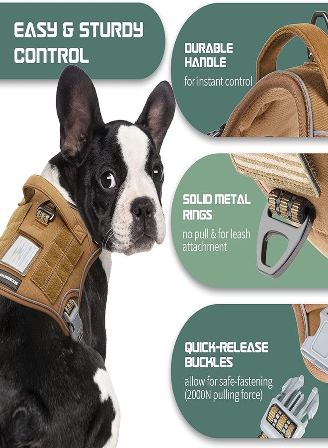 BUMBIN Dog Harness, Tactical XS, Brown, No Pull, Adjustable, Reflective, Soft Cotton, for Small Dogs Training, Fit Smart - Image 3