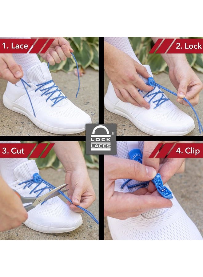 LOCK LACES (Elastic No Tie Shoelaces) (White, 48-Inch) - Image 4