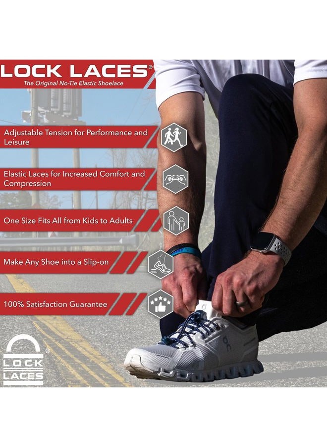 LOCK LACES (Elastic No Tie Shoelaces) (White, 48-Inch) - Image 2