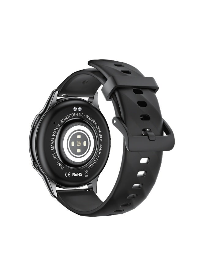 Kumi GW5 Smart Watch 1.39" HD Display, Bluetooth Calling, AI Voice Assistant, SpO₂ & Heart Rate Monitor, 15–20 Day Battery – Black - Image 3