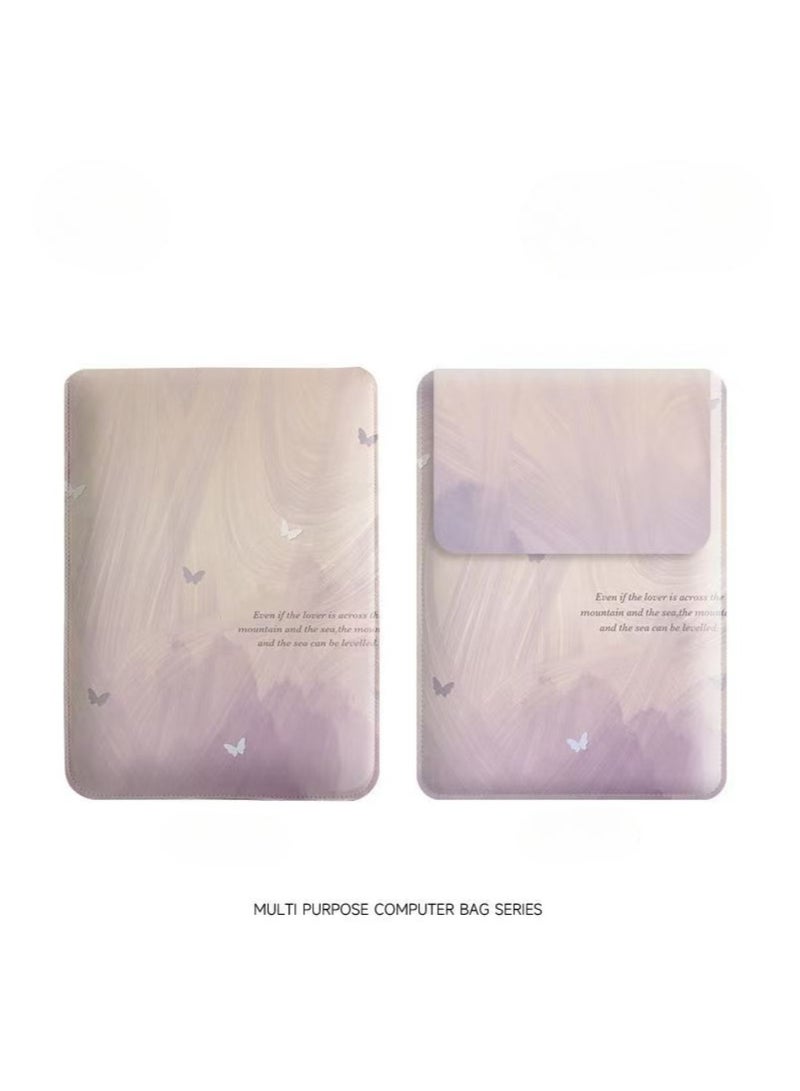 UrbanNest Laptop 15/14/13 Sleeve Case, PU leather, mouse pad included, water resistant, for Apple MacBook Pro/Air, Huawei, HP, Dell, Xiaomi and Other (Purple)  - Image 1