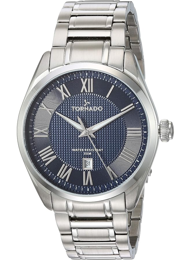 تورنيدو ساعة رجالية يابانية بحركة كوارتز وشاشة تناظرية وحزام من الفولاذ المقاوم للصدأ عالي الجودة T8007 Sbsn فضية - Image 1