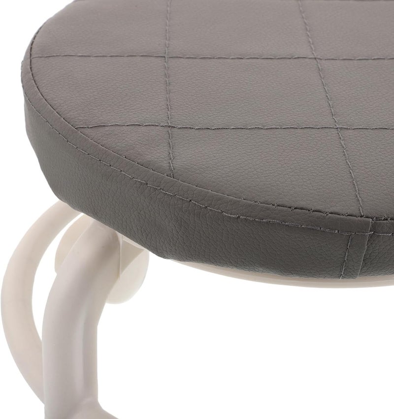 Healifty Swivel Rolling Stool 10" High Pu Leather Low Salon Footrest Chair with 360° Rotation and Caster Wheels for Spa, Pedicure, and Home Use - Image 4