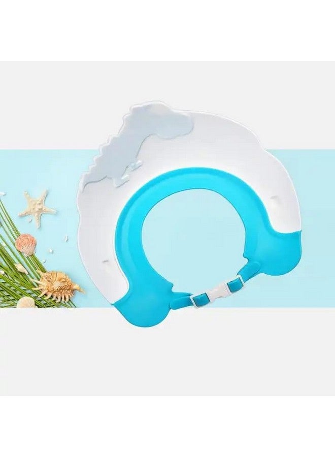LONGMIRE Baby Shower Cap for Kids Hair Washing Shield, Toddler Bath Hat, Shampoo Visor, Head Protector - Cute Dinosaur Shape Makes Bath More Fun - Blue (1 Pack) - Image 5
