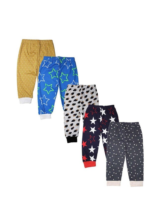 TiniBerry Baby Boys Girls Cotton All Over Print Pajama Rib Pants Pack of 6 Assorted Prints Pack of 6 (3-6 Months, Blue) - Image 2