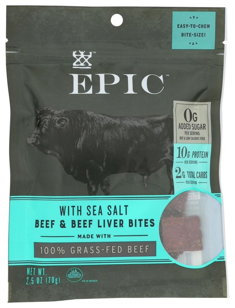EPIC PROVISIONS Sea Salt Beef & Beef Liver Bites, 2.5 OZ - Image 1