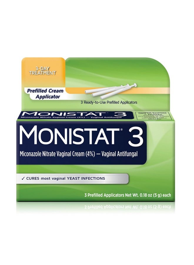 Monistat Monistat 3 Day Yeast Infection Treatment for Women, 3 Miconazole Pre-Filled Cream Applicators, 1 Pack  - Image 1