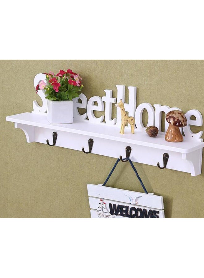 Sweet Home Wooden Wall Key Holder White 47x17x8cm - Image 5