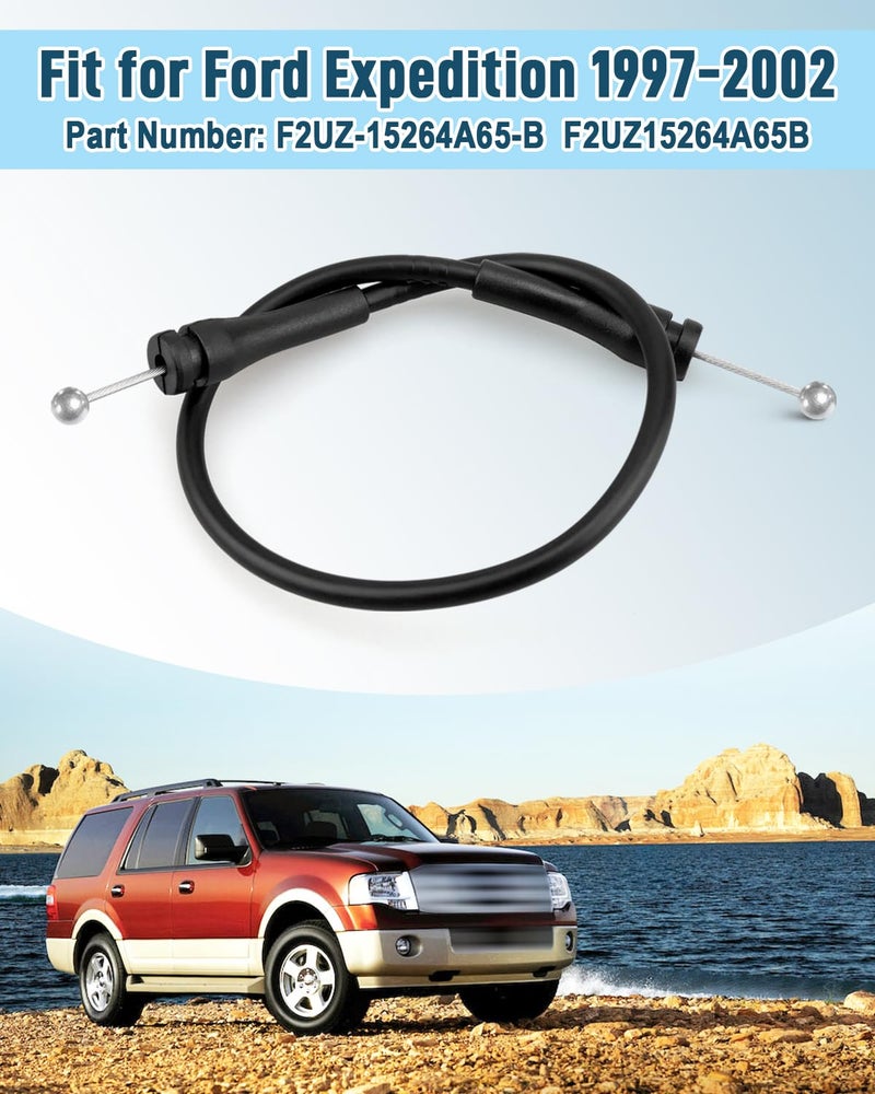 Quaneguzy Tailgate Release Cables Fit for Ford Expedition 1997 1998 1999 2000 2001 2002 Rear Door Latch Cable Replace F2UZ-15264A65-B F2UZ15264A65B with Steel Wire Material Inside - Image 2