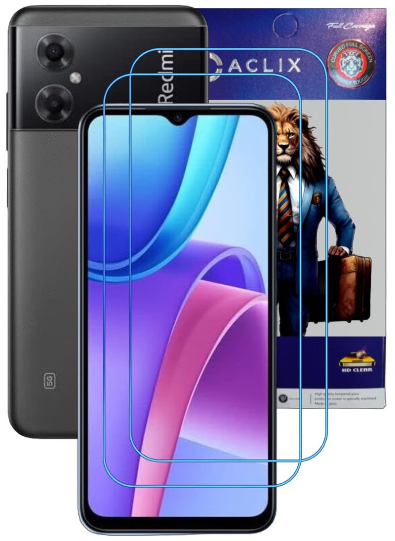 ACLIX 2 Pieces Antistatic ESD Dustproof Premium Quality High Definition Clear Tempered Glass Screen Protector Designed For Xiaomi Redmi Note 11R - Image 1