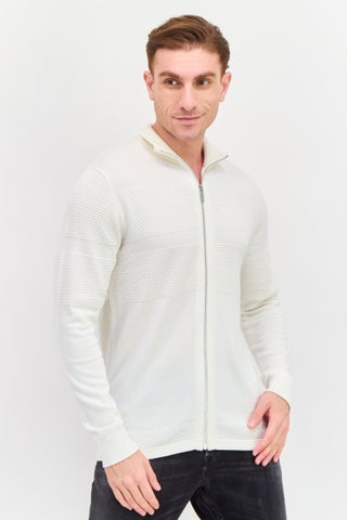 Men Mock Neck Long Sleeves Plain Cardigan, White - pzsku/ZD1BAB2559B7FB2015534Z/45/1758424543/8c6fc1fb-9fcf-4371-b659-e2b9a8a0e2c7