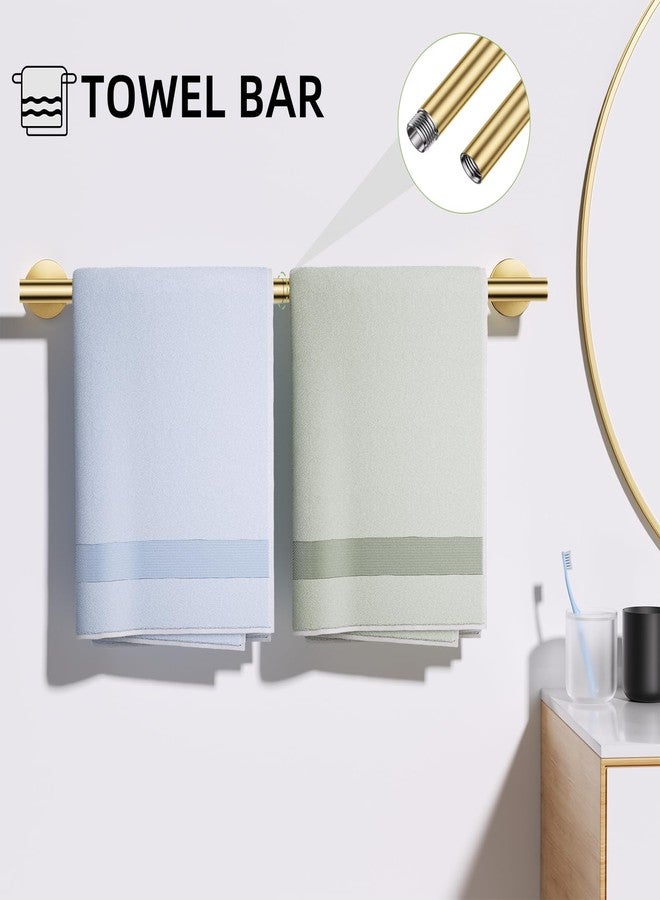TURS Brushed Gold 5 Piece Bathroom Hardware Set, SUS304 Stainless Steel Bath Towel Bar Set, Bathroom Towel Rack Set Wall Mounted - Image 2