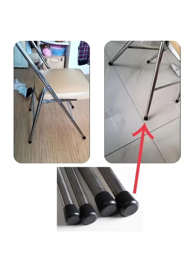 10pcs Black PVC Chair Leg Covers NonSlip Wearproof Waterproof For Indoor Outdoor - Image 3