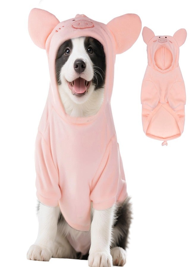cnomg Halloween Pig Dog Costume Dog Christmas New Year Hoodie Pig Costume for Winter Autumn Halloween Cosplay New Year Apparel Outfits (Large) - Image 1