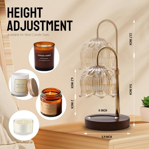 GEEZO Fragrance Candle Warmer Lamp，Electric Candle Warmer with Timer & Dimmer，Mom Christmas Birthday Gifts for Women, House Warming Gifts New Home Bedroom Decor - Image 3