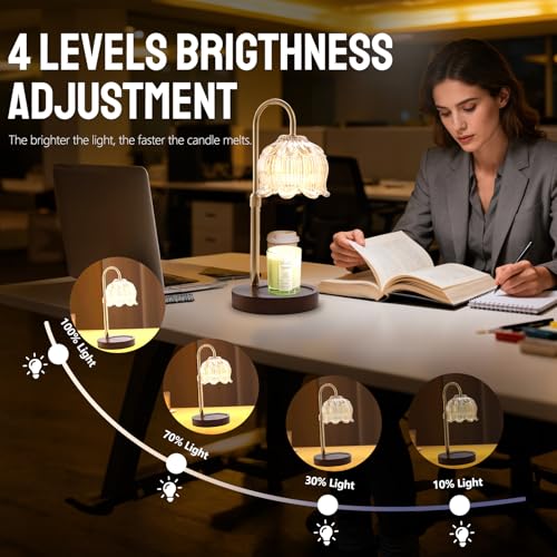 GEEZO Fragrance Candle Warmer Lamp，Electric Candle Warmer with Timer & Dimmer，Mom Christmas Birthday Gifts for Women, House Warming Gifts New Home Bedroom Decor - Image 4