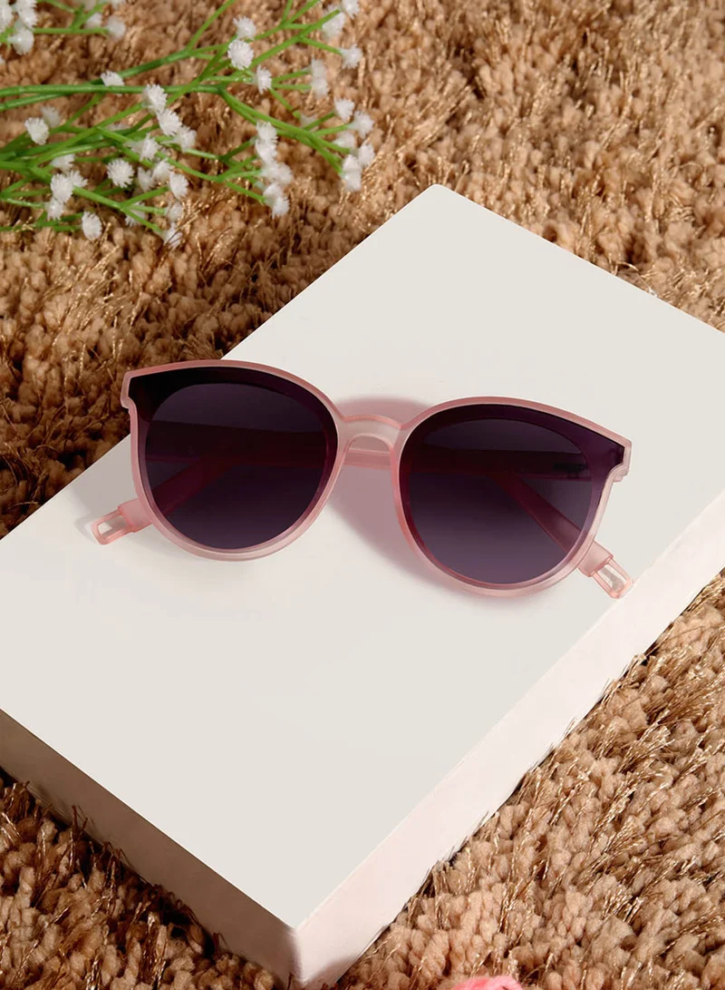 Woggles Eyeshield Transparent Pink Round Kids Sunglasses