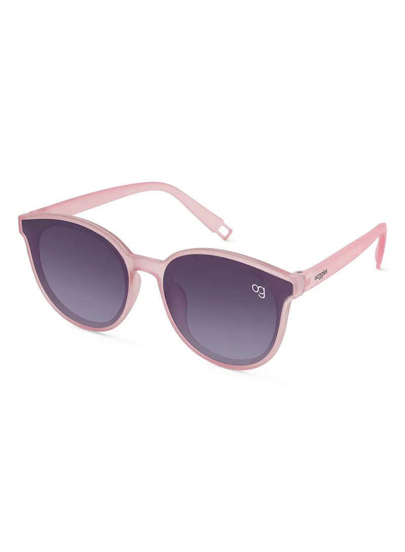 Woggles Eyeshield Transparent Pink Round Kids Sunglasses