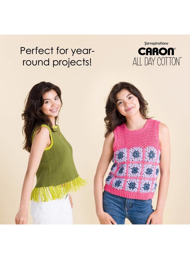 CARON All Day Cotton Morning Air Yarn - 3 Pack of 100g/3.5oz - 100% Mercerized Cotton - #4 Worsted (Medium) - 173 Yards - Knitting/Crochet - Image 4