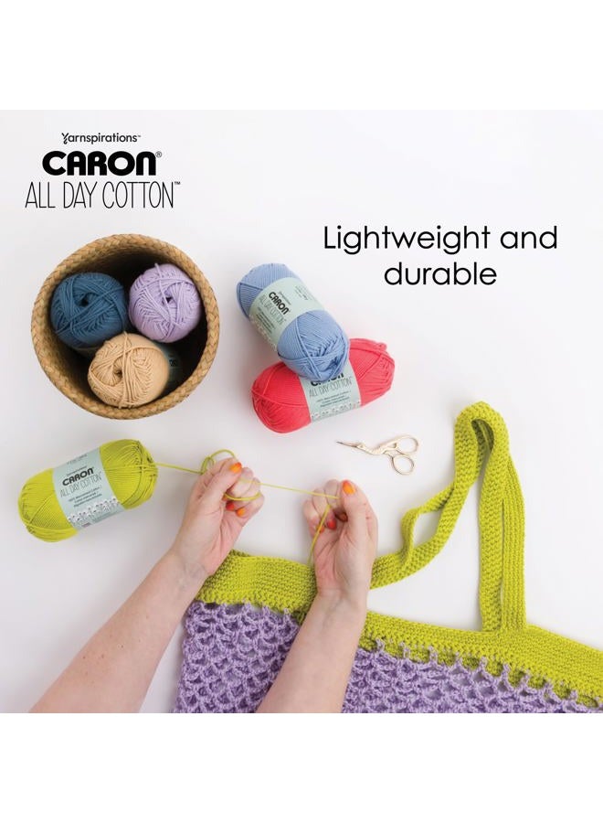 CARON All Day Cotton Morning Air Yarn - 3 Pack of 100g/3.5oz - 100% Mercerized Cotton - #4 Worsted (Medium) - 173 Yards - Knitting/Crochet - Image 3