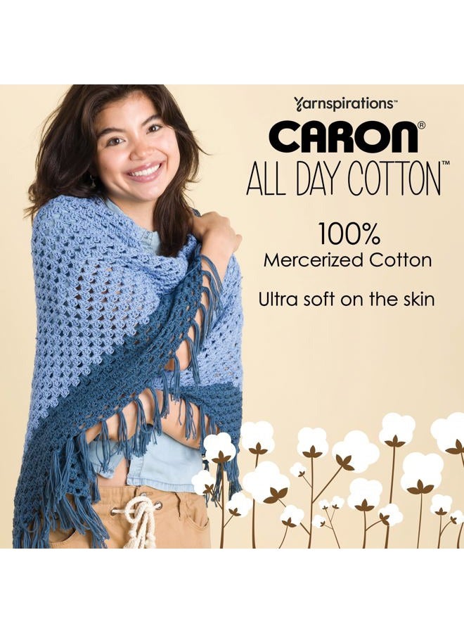 CARON All Day Cotton Morning Air Yarn - 3 Pack of 100g/3.5oz - 100% Mercerized Cotton - #4 Worsted (Medium) - 173 Yards - Knitting/Crochet - Image 2