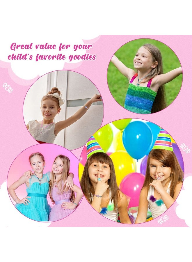 Sherr مجموعة مجوهرات للأطفال مكونة من 70 قطعة للفتيات الصغيرات، أساور صداقة قابلة للتعديل على شكل حورية البحر وقلادات وخواتم وأقراط على شكل حيوان متعدد الألوان، قلادة منسوجة للفتيات الصغيرات، هدايا للعب التظاهري - Image 4