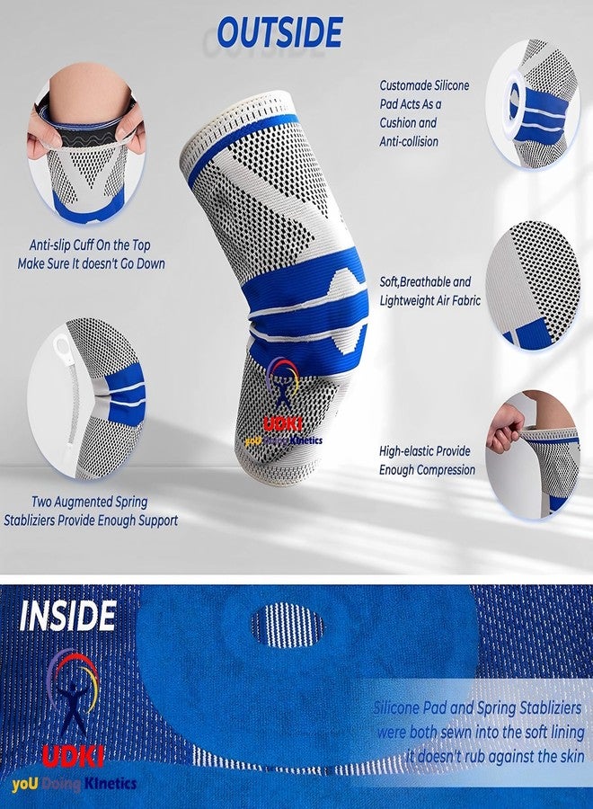 UDKI Classic Breathable Knee Support with High-Elastic Spring Stabilizer and Silicone Strip | Unisex Design for Knee Pain Relief, Ideal for Athletes and Gym Enthusiasts - Image 4