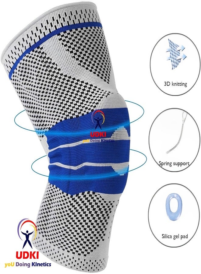 UDKI Classic Breathable Knee Support with High-Elastic Spring Stabilizer and Silicone Strip | Unisex Design for Knee Pain Relief, Ideal for Athletes and Gym Enthusiasts - Image 2