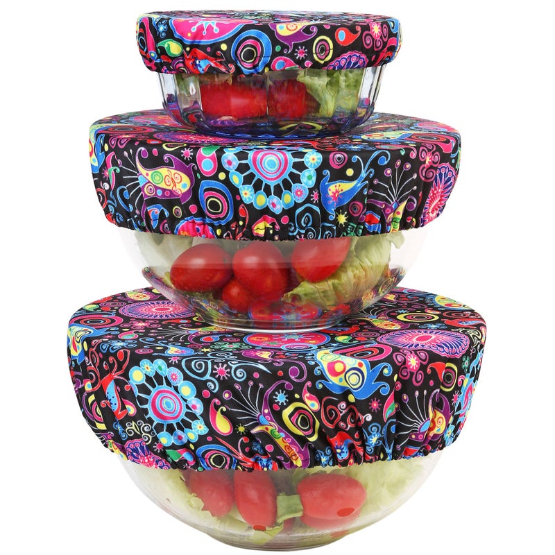 Wegreeco Wegreeco Reusable Bowl Covers  Set of 3Bloom 