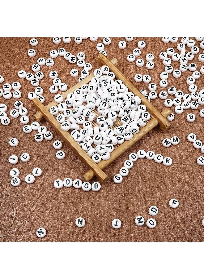 YelaJoy 800 Beads White Circular Letter A to Z Beads Bracelet Making Kit for DIY Jewelry Making, Bracelets, Necklace Bracelets, Keychain  - Image 3