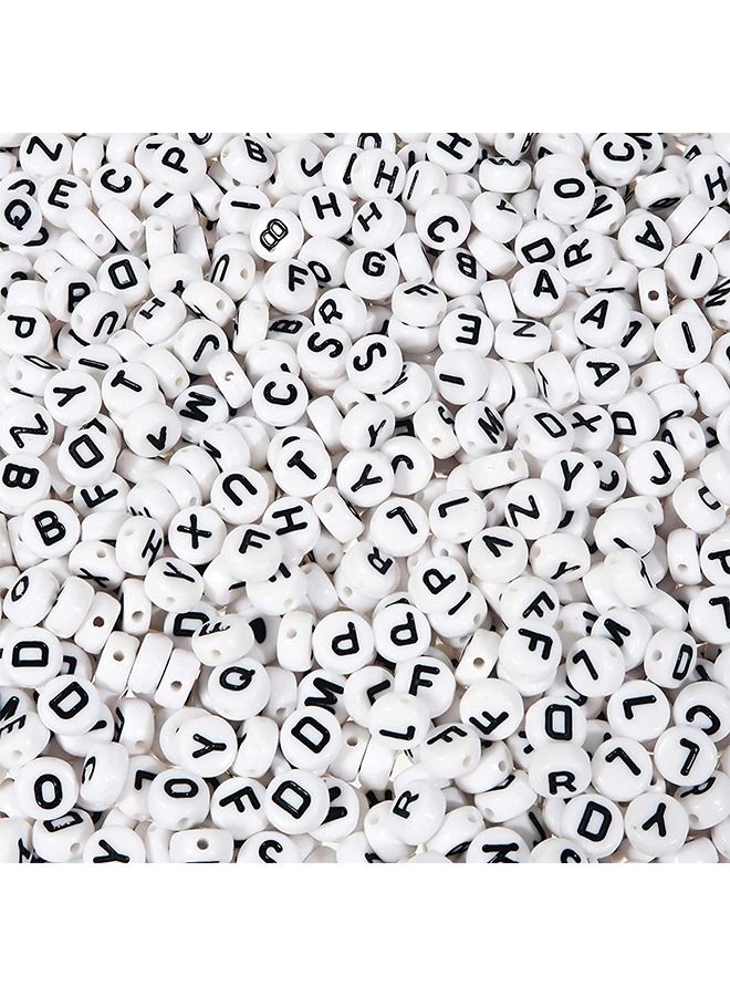 YelaJoy 800 Beads White Circular Letter A to Z Beads Bracelet Making Kit for DIY Jewelry Making, Bracelets, Necklace Bracelets, Keychain  - Image 2