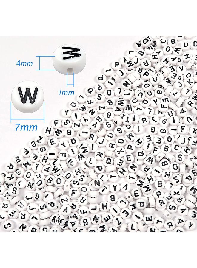 YelaJoy 800 Beads White Circular Letter A to Z Beads Bracelet Making Kit for DIY Jewelry Making, Bracelets, Necklace Bracelets, Keychain  - Image 5