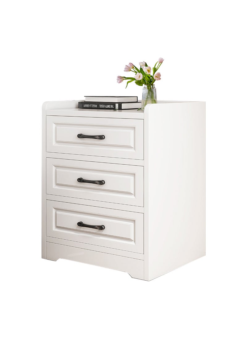 Sharpdo European Style Bedroom Cabinet Vintage Nightstand with 3 Drawers for Bedroom Living Room 40*36*60CM  - Image 1