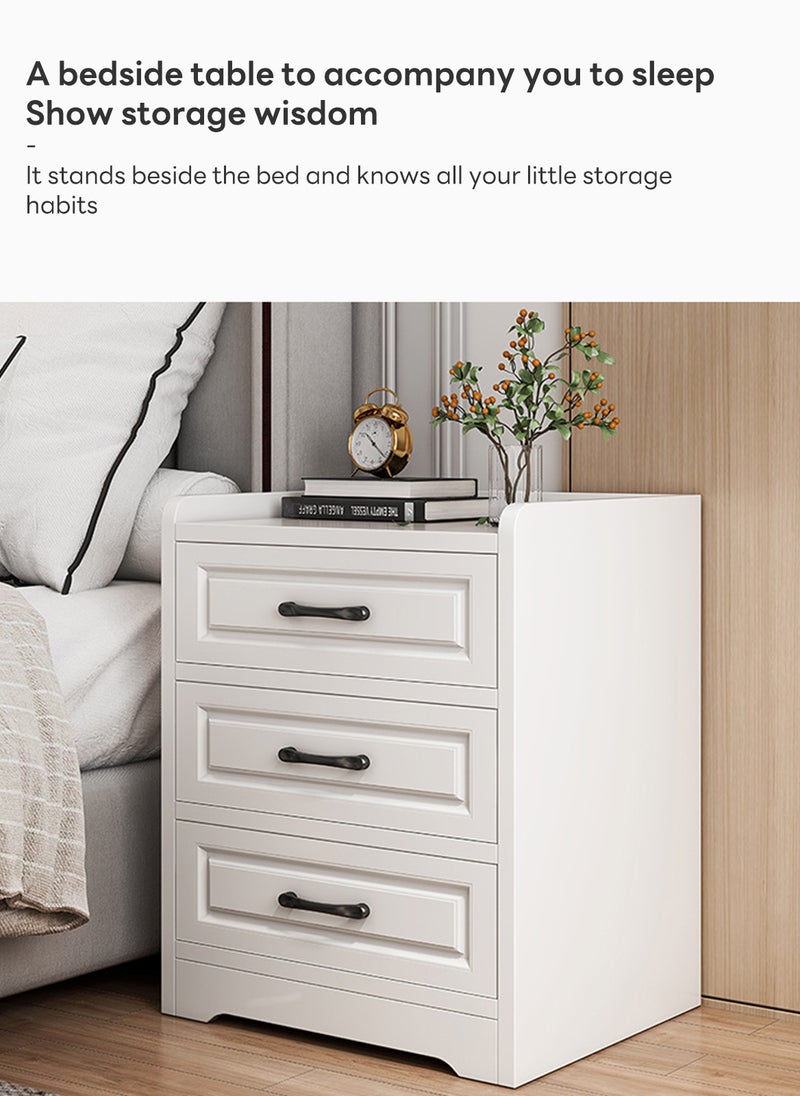 Sharpdo European Style Bedroom Cabinet Vintage Nightstand with 3 Drawers for Bedroom Living Room 40*36*60CM  - Image 3